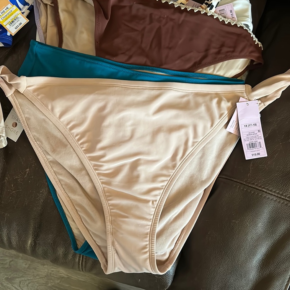 Women’s Side Tie High Leg Cheeky Bikini Bottom - Size 1X